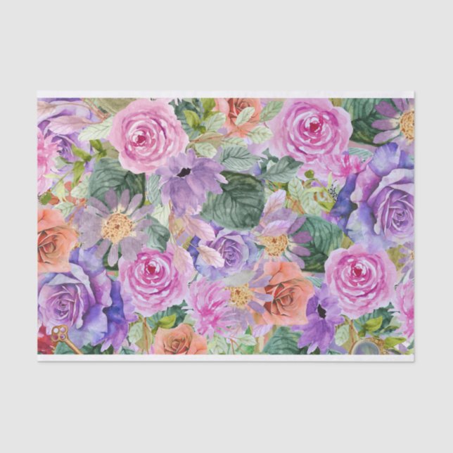 Steampunk Floral Dreams (Page 2 of 3) Tissue Paper (Front)