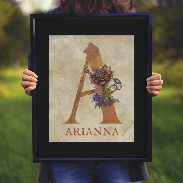 Steampunk Floral Letter A Poster (Creator Uploaded)