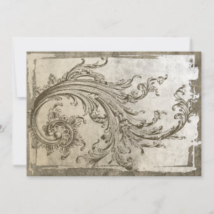 Steampunk Flourish Vintage Anniversary  Invitation