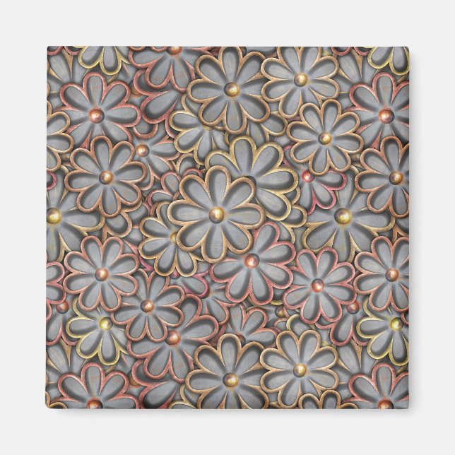 Steampunk Flower Power Magnet (Front)