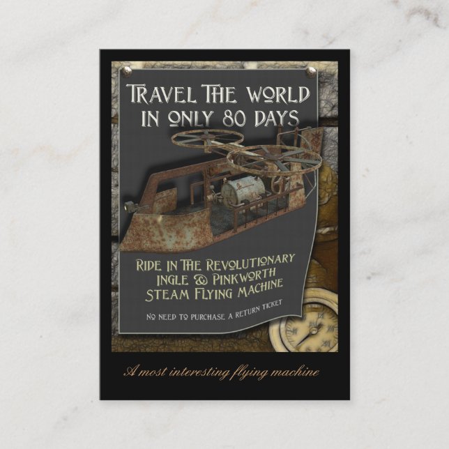 Steampunk Flying Machine Profile Card (Front)