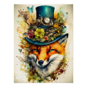 Steampunk Fox Poster