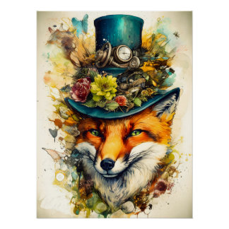Steampunk Fox Poster