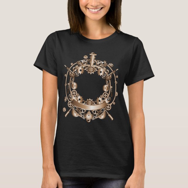 Steampunk frame in steam engine look T-Shirt (Front)