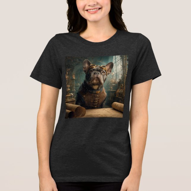Steampunk Frenchie (Edition 2) - Tri-blend T- Shirt (Front)
