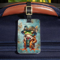 Steampunk Frog Custom Luggage Tag