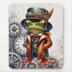 Steampunk Frog & Gears Mouse Mat