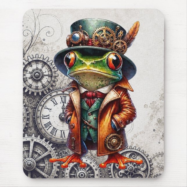 Steampunk Frog & Gears  Mouse Mat (Front)