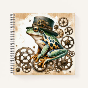 Steampunk Frog & Gears Spiral Notebook