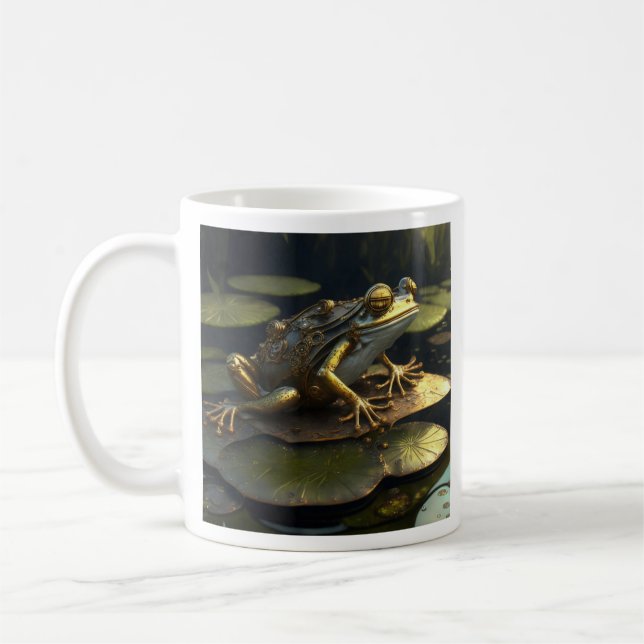 Steampunk Frog | Gothic Art Coffee Mug (Left)