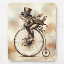 Steampunk Frog Riding a Penny-farthing Bike