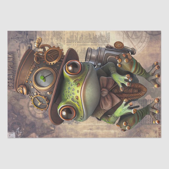 Steampunk Frog Tissue Paper (Front)