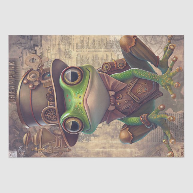 Steampunk Frog Tissue Paper (Front)