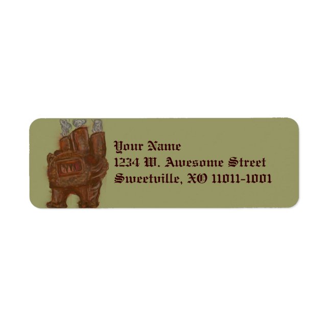 Steampunk Furnace, address labels (Front)