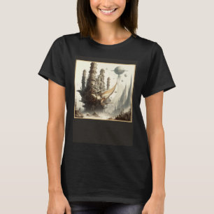 Steampunk Future City Retro Scifi Mechanical Gear T-Shirt