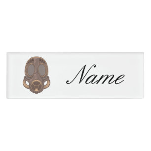 Steampunk Gas Mask Thunder_Cove Name Tag