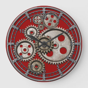 steampunk gear cog engine vintage machine 2 clock