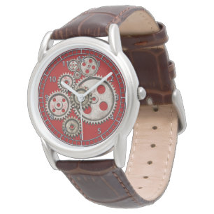 steampunk gear cog engine vintage machine 2 clock watch