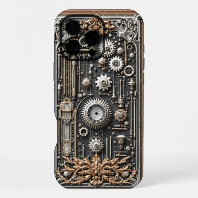 Steampunk Gear Guard for iPhone Case (Back)