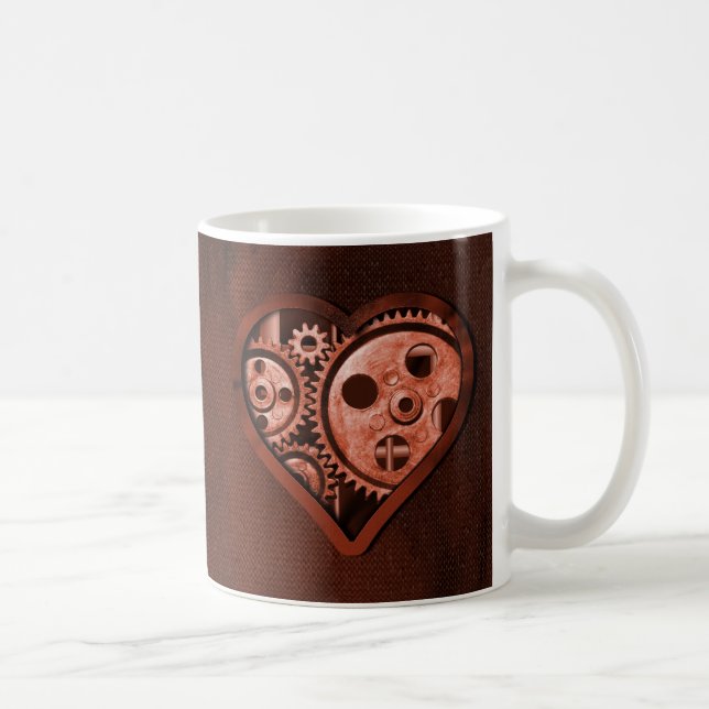 Steampunk Gear Heart Coffee Mug (Right)