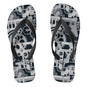 Steampunk Geared Up Custom Flip Flops