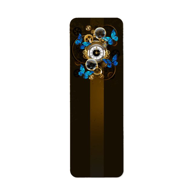 Steampunk Gears and Blue Butterflies (Front)