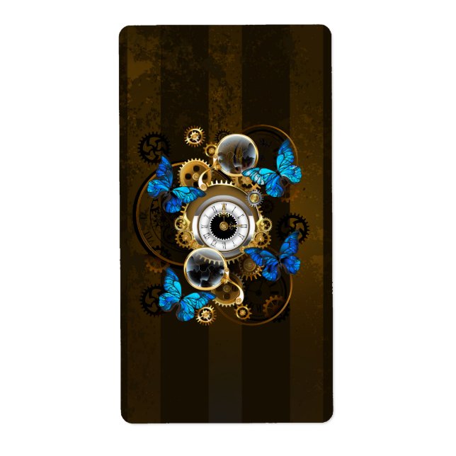 Steampunk Gears and Blue Butterflies (Front)