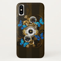 Steampunk Gears and Blue Butterflies