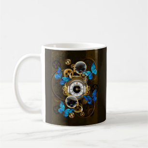 Steampunk Gears and Blue Butterflies Coffee Mug
