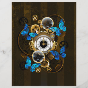 Steampunk Gears and Blue Butterflies Flyer