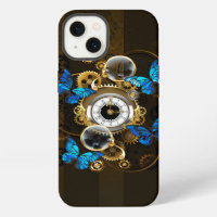 Steampunk Gears and Blue Butterflies