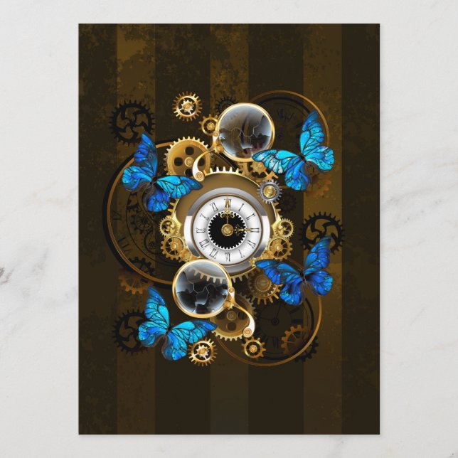 Steampunk Gears and Blue Butterflies Programme (Front)