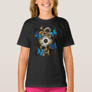 Steampunk Gears and Blue Butterflies T-Shirt