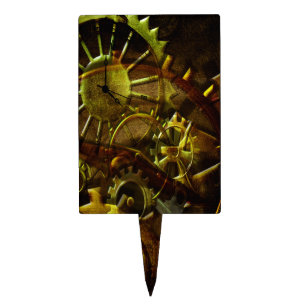 Steampunk Gears and Pipes Cake Picks