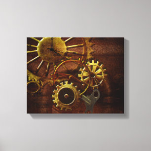 Steampunk Gears and Pipes Canvas Print