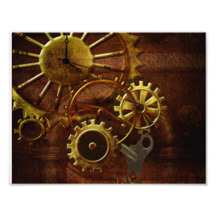 Steampunk Gears and Pipes Photo Print