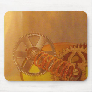 steampunk gears cogs mechanics design mouse mat