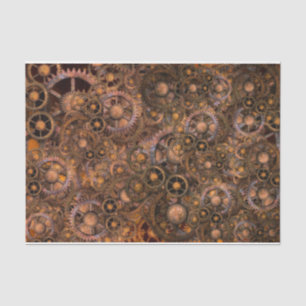 Steampunk Gears Decoupage Background Tissue Paper