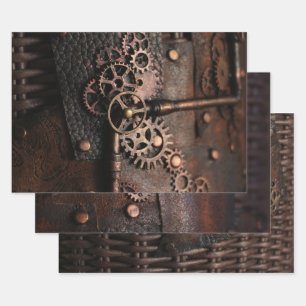 Steampunk Gears Decoupage Wrapping Paper Sheet
