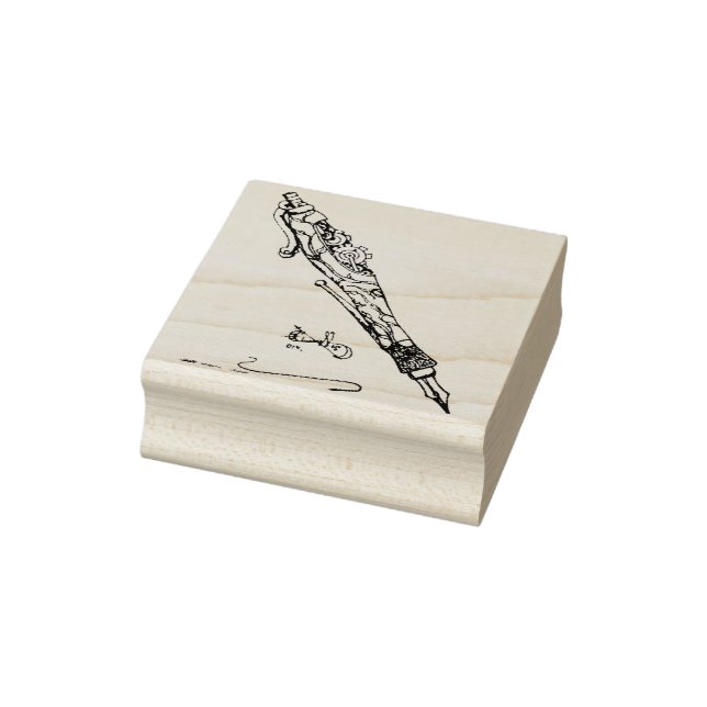 Steampunk Gears Fountain Pen Rubber Stamp (Stamp)