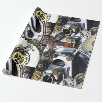 steampunk Gears metal vintage watch fantasy SciFi Wrapping Paper