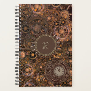 Steampunk Gears Monogrammed Planner