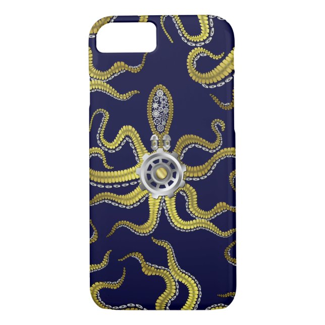 Steampunk Gears Octopus Kraken Case-Mate iPhone Case (Back)