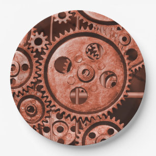 Steampunk Gears Paper Plate