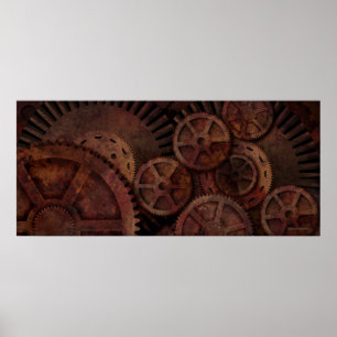 Steampunk gears poster