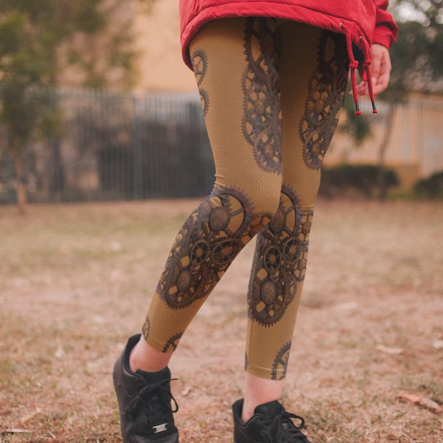 Steampunk Gears Rusty Vintage Industrial Leggings (Creator Uploaded)