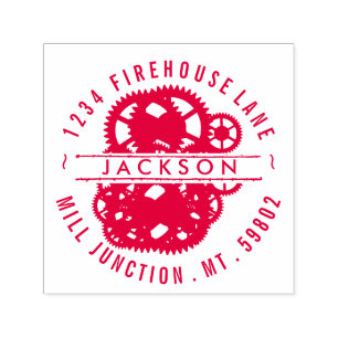 Steampunk Gears Self-Ink Return Address Stamp
