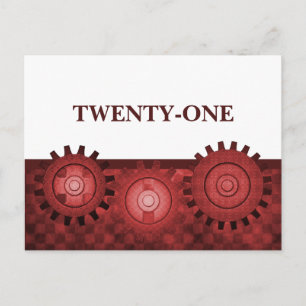 Steampunk Gears Table Postcard, Red Postcard