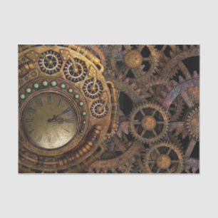 Steampunk Gears Time Machine Tissue Paper