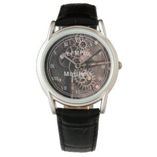 Steampunk Gears Vintage Personalised Watch